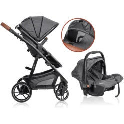 BabyGO Combi Kinderwagen Simple X Air 3 In 1 Grey Melange -Jollein Winkel babygo combi kinderwagen simple x air 3 in 1 grey melange a364148 2