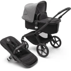 Bugaboo Combi Kinderwagen Fox 5 Startset Black /Grey Melange -Jollein Winkel bugaboo combi kinderwagen fox 5 startset black grey melange a416738 2