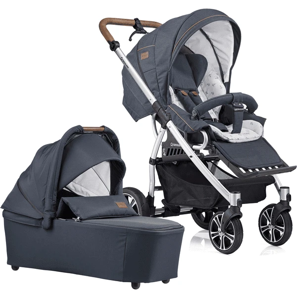 GESSLEIN Combi Kinderwagen F4 Air+, Marine Gevlekt 1 GESSLEIN Combi Kinderwagen F4 Air+, Marine Gevlekt