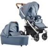 GESSLEIN Combi Kinderwagen F4 Air+, Medium Blauw / Palmboom