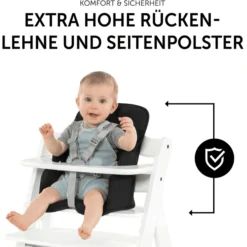 Hauck Kinderstoelkussen Alpha Cosy Select Waffle Piqué Black -Jollein Winkel hauck kinderstoelkussen alpha cosy select waffle pique black a371625 4