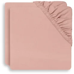 Jollein Jersey Hoeslaken 2-pack Rozenhout 60x120 Cm