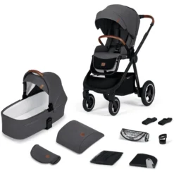 Kinderkraft Combi Kinderwagen EVERYDAY 2 In 1 Donkergrijs Black Frame