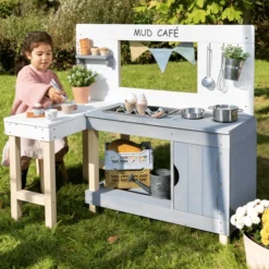 MUDDY BUDDY Speelkeuken Voor Buiten "Mud Café" Wit-wolkgrijs -Jollein Winkel muddy buddy speelkeuken voor buiten mud cafe wit wolkgrijs a412715 2