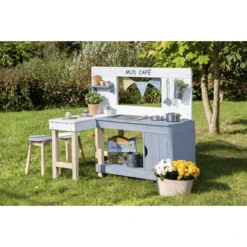 MUDDY BUDDY Speelkeuken Voor Buiten "Mud Café" Wit-wolkgrijs -Jollein Winkel muddy buddy speelkeuken voor buiten mud cafe wit wolkgrijs a412715 4