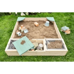 MUDDY BUDDY Zandbak "Beach Rebel" Naturel Saliegroen -Jollein Winkel muddy buddy zandbak beach rebel naturel saliegroen a412352 4