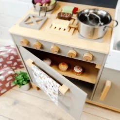 MUSTERKIND ® Speelkeuken Linum Warm Grijs/natuur -Jollein Winkel musterkind speelkeuken linum warm grijs natuur a295949 2