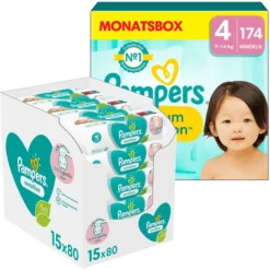 Pampers® Pampers Premium Protection , Maat 4, 9-14kg, Maandbox (1x 174 Luiers) En Pampers Sensitive Natte Doekjes 1200 Doekjes (15 X 80 Stuks) -Jollein Winkel pampers premium protection maat 4 9 14kg maandbox 1x 174 luiers en pampers sensitive natte doekjes 1200 doekjes 15 x 80 stuks a409050 4