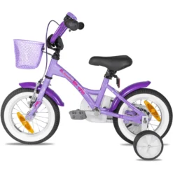PROMETHEUS BICYCLES ® Kinderfiets 12" Vanaf 3 Jaar Met Zijwieltjes In Paars & Wit -Jollein Winkel prometheus bicycles kinderfiets 12 vanaf 3 jaar met zijwieltjes in paars amp wit a311929 2