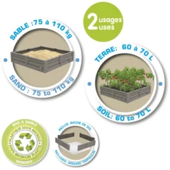 Smoby 2-in-1 Square Garden Zandbak En Plantenbed -Jollein Winkel smoby 2 in 1 square garden zandbak en plantenbed a383804 4