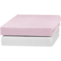 Urra Jersey Hoeslaken 2-pack 70 X 140 Cm Wit/roze -Jollein Winkel urra jersey hoeslaken 2 pack 70 x 140 cm wit roze a318997 2