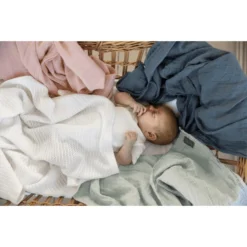 VINTER& BLOOM Giftset Deken Zacht Rooster & Mousseline Deken GOTS B Right White / Dusty Rose -Jollein Winkel vinter bloom giftset deken zacht rooster amp mousseline deken gots b right white dusty rose a303724 3